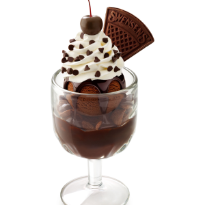 "A delicious sundae topped with scoops of ice cream, drizzled with chocolate syrup, whipped cream, and colorful sprinkles, served in a glass dish." "A delicious sundae topped with scoops of ice cream, drizzled with chocolate syrup, whipped cream, and colorful sprinkles, served in a glass dish."