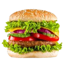 "A juicy burger with a perfectly cooked patty, fresh lettuce, tomato, cheese, and pickles, all sandwiched between a soft, toasted bun."