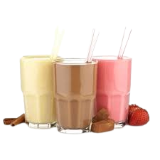 "A refreshing milkshake served in a tall glass, topped with whipped cream, colorful sprinkles, and a cherry, with a straw on the side."